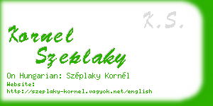 kornel szeplaky business card