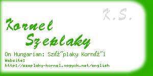 kornel szeplaky business card